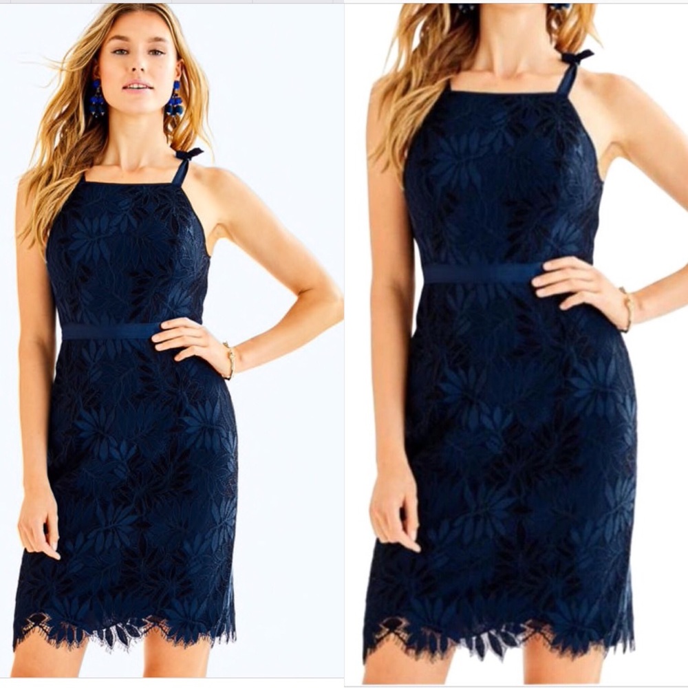 Lilly Pulitzer Navy Kayleigh Shift Dress Sz 00